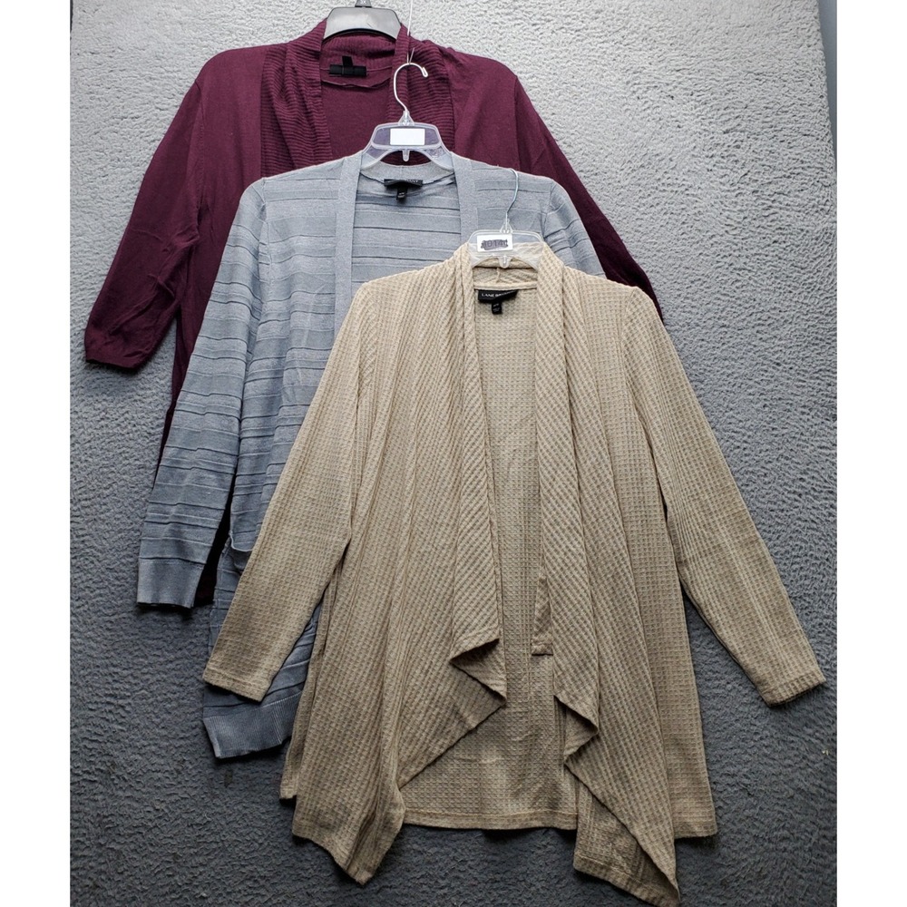 Lot Of 3 Lane Bryant Cardigan Sweater Womens 10/12 Multi Long Sleeve Open Front